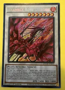 YuGiOh ~ Bramble Rose Dragon DOOD-EN039 ~ Secret Rare 1st Ed ~ Pack Fresh - Image 2