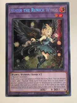 * HUGIN THE RUNICK WINGS * 1ST EDITION PRISMATIC SECRET RARE MP23-EN249 YUGIOH! - Image 1