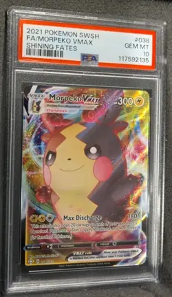 POKEMON CARD MORPEKO VMAX FULL ART 38 SHINING FATES #38 GRADED PSA 10 GEM MINT - Image 2