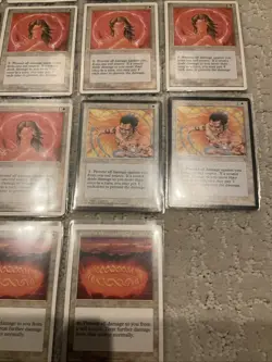 Lot of (19) 1995 Magic The Gathering Circle of Protection Red RARE Cards - Image 3