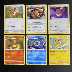 6 Cards Eevee Evolution SWSH Black Star Promos Set Pokemon Cards NM - HOLO Promo - Image 1