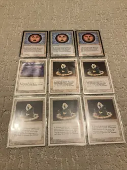 Lot of (9) 1995 Magic The Gathering Circle of Protection Blue Rare Cards - Image 1