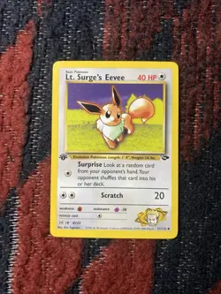 Pokemon Gym Challenge 1st Edition Lt. Surge's Eevee #51/132 Regular Card - Image 2