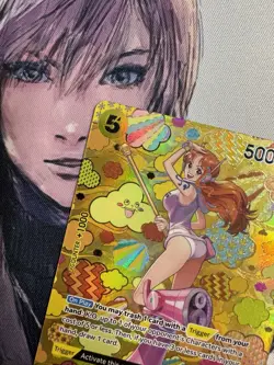 One Piece OP09 Nami SP Alt Art Holo Card - Image 3