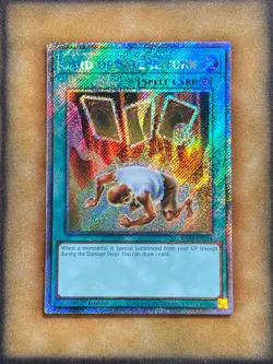 Yugioh Card of Safe Return RA03-EN114 Platinum Secret Rare 1st Ed NM - Image 1