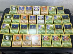 (30) Pokemon Card ALL VTG Lot Cards 1999 SET Jungle Rhyhorn Oddish Bellsprout - Image 1