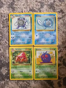 Pokemon Base Set 2 4 Pokemon Cards Non Holo MP - Image 1