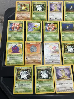 (30) Pokemon Card ALL VTG Lot Cards 1999 SET Jungle Rhyhorn Spearow Nidoran - Image 2