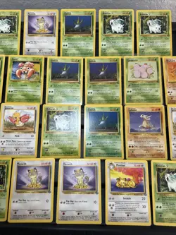(30) Pokemon Card ALL VTG Lot Cards 1999 SET Jungle Rhyhorn Spearow Nidoran - Image 3