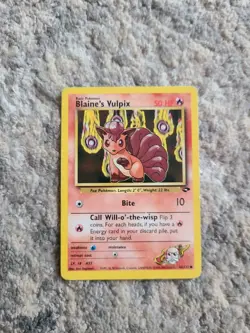 Gym Challenge Blaine's Vulpix Pokemon Card Sets Non Holo LP - Image 1