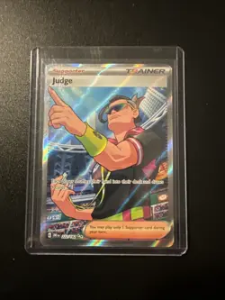 Pokemon TCG Judge 222/182 Destined Rivals Ultra Rare Full Art Card NM/Mint - Image 1