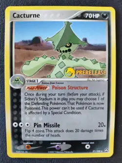Pokemon Cacturne Prerelease Stamp Promo Ex Power Keepers Set 27/108 Card - Image 1