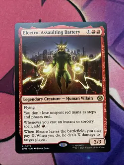 Electro, Assaulting Battery 0076 Marvel's Spider-Man Rare MTG SPM EN R Near Mint - Image 1