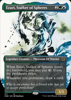 x1 Ezuri, Stalker of Spheres (317) - Showcase R MTG Phyrexia: All Will Be One M/ - Image 1