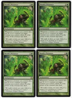 Death's Presence x4 4x 2012 Return to Ravnica PLAYSET Enchantment MTG NM AZ1 - Image 1
