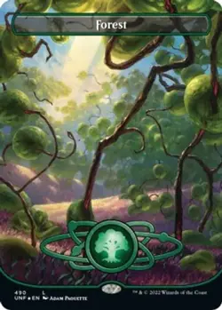 MTG Forest (490) (Borderless) (Galaxy Foil) UNF Land Foil #490 - Image 1