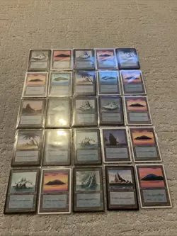 Lot of (25) 1995 Magic The Gathering Island Land Cards - Image 1