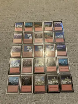 Lot Of (25) 1995 Magic The Gathering Mountain Land Cards - Image 1