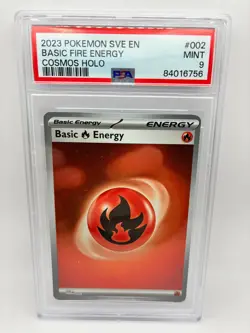 PSA 9 MINT - Basic Fire Energy *Cosmos Holo* - SVE EN #002 - Pokemon - English - Image 1