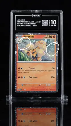 DOUBLE SWIRL 2023 POKEMON SVP BLACK STAR PROMO #011 ARCANINE TAG 10 GEM MINT - Image 3