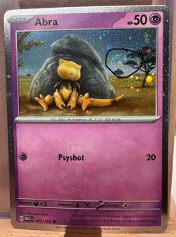 Pokemon 151 Cosmos Holo Swirl Abra 063/165 - Beautiful 1X Holo Swirl! - Image 1