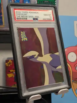 PSA 10 LUGIA CHECKLIST POKEMON TOPPS MOVIE 2000 SILVER FOIL RARE POP 8 - Image 1