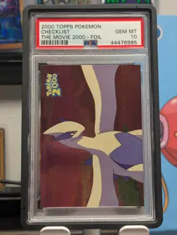 PSA 10 LUGIA CHECKLIST POKEMON TOPPS MOVIE 2000 SILVER FOIL RARE POP 8 - Image 2