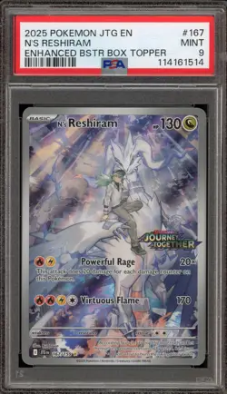 Pokemon N's Reshiram Journey Together Bx. Topper Promo #167 PSA 9 Mint - Image 1
