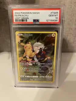 Pokemon TCG Pikachu Lost Origin Trainer Gallery TG05/TG30 Holo Ultra Rare PSA 10 - Image 1
