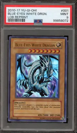 Yu-Gi-Oh! Blue-Eyes White Dragon Legend/Blue Eyes '10-'17 Reprint LOB-001 PSA 9 - Image 1