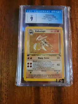 1999 Kabutops Fossil 1st edition Holo 9/62 Pokemon Card CGC 9 Mint - Image 1