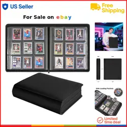 9 Pocket Card Binder Faux Leather Large Capacity Holds 360 Toploaders Sports - Image 1