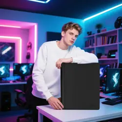 9 Pocket Card Binder Faux Leather Large Capacity Holds 360 Toploaders Sports - Image 4