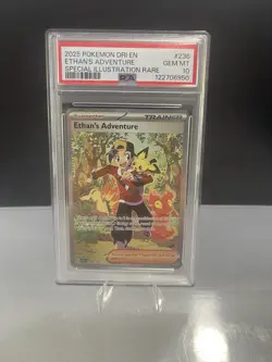 Pokemon TCG Destined Rivals Ethan's Adventure Full Art Card PSA 10 - Image 1