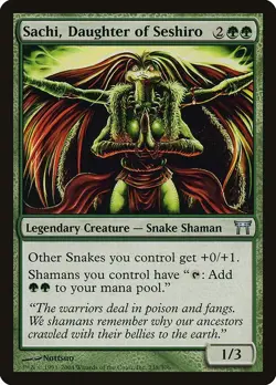 Sachi, Daughter of Seshiro 1x FOIL MTG Champions of Kamigawa Uncommon MINT green - Image 1