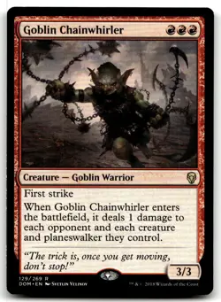 MTG Goblin Chainwhirler R Dominaria 129 LP - Image 1
