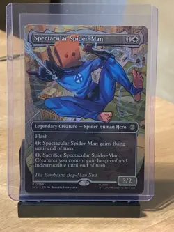 MTG Spectacular Spider-Man 0236 Borderless Textured Foil Bombastic BAG MAN SUIT - Image 3
