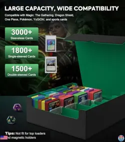 MoKo 3000+ Card Storage Box - MTG Deck Case with 24 Dividers & 4 Supports - - Image 3