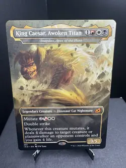 MTG Ikoria Lair of Behemoths King Caesar Awoken Titan Borderless Regular NM - Image 1