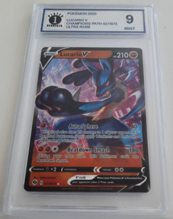 Lucario V 2020 Pokemon Champion's Path 027/073 027 Ultra Rare POS Graded 9 Mint - Image 1