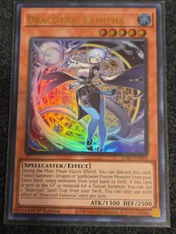 Yugioh! Dracotail Faimena Ultra Rare 1st Edition JUSH-EN002 Justice Hunters - Image 1