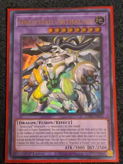 Yugioh Dracotail Arthalion Ultra Rare JUSH-EN006 LP - Image 1