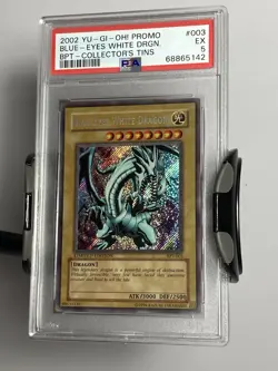 2002 YuGiOh Collector's Tins BLUE-EYES WHITE DRAGON BPT-003 Secret Rare PSA 5! - Image 1