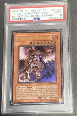 Horus Black Flame Dragon Ultimate Rare 1st Edition SOD-EN008 PSA MINT 9 YuGiOh - Image 1