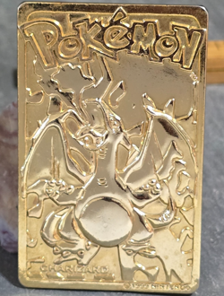vtg 1999 Nintendo 23k Gold Plated Charizard Pokemon Burger King Trading Card NR - Image 1