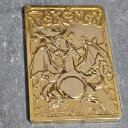 vtg 1999 Nintendo 23k Gold Plated Charizard Pokemon Burger King Trading Card NR - Image 3