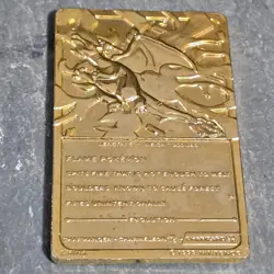 vtg 1999 Nintendo 23k Gold Plated Charizard Pokemon Burger King Trading Card NR - Image 4