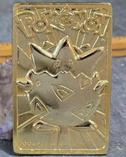 Vintage 1999 Nintendo 23k Gold Plated Togepi Pokemon Burger King Trading Card NR - Image 1