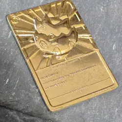 Vintage 1999 Nintendo 23k Gold Plated Togepi Pokemon Burger King Trading Card NR - Image 3