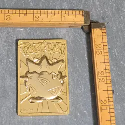 Vintage 1999 Nintendo 23k Gold Plated Togepi Pokemon Burger King Trading Card NR - Image 5